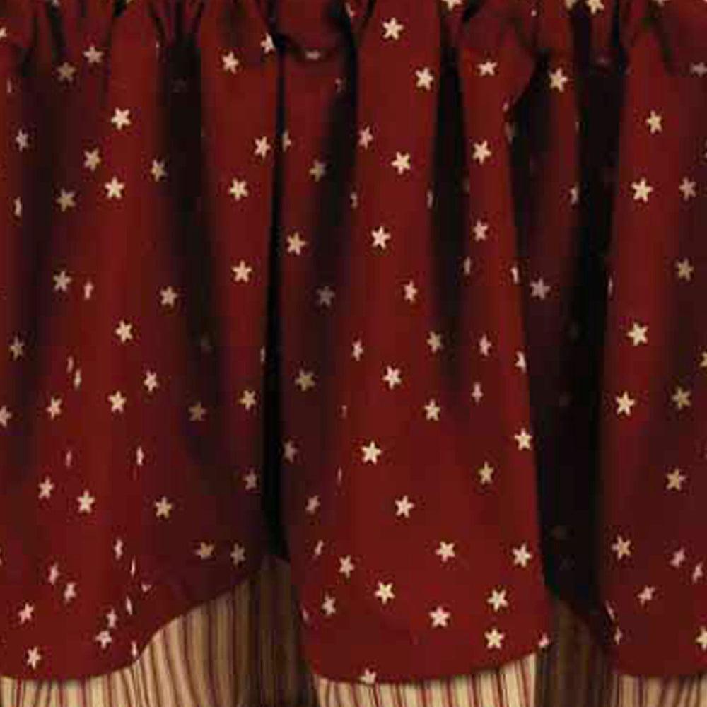 Barn Red Nutmeg Salem Star Barn Red Fairfield Valance Lined VF950017 - The Fox Decor