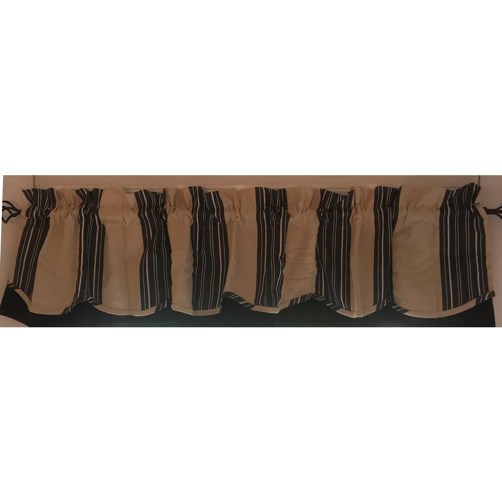 Farmhouse Stripe 72" X 15.5" Natural Black Lined VFCE0026 - The Fox Decor