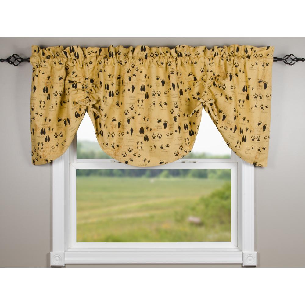 Paw Print On Canvas Manila Gathered Valance Lined VGRE0902 - The Fox Decor