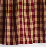 Thumbnail for Barn Red Nutmeg Heritage House Check Barn Red Valance Lined VL100017 - The Fox Decor