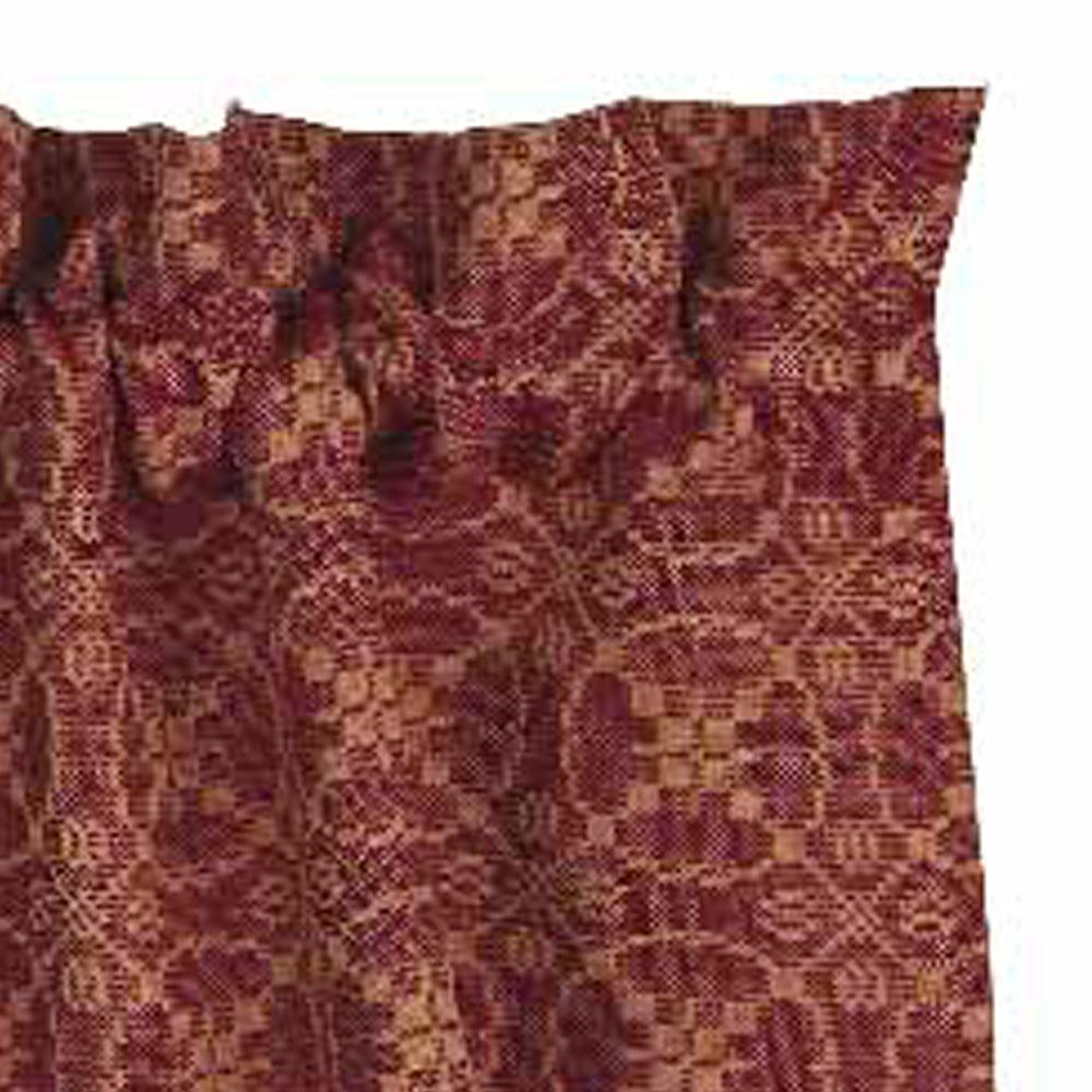 Barn Red Tan Marshfield Jacquard Valance Lined VL106017