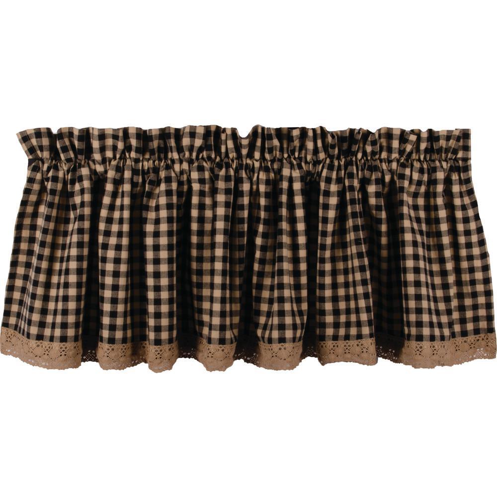 Black Nutmeg Heritage House Lace Valance Lined VL159011 - The Fox Decor