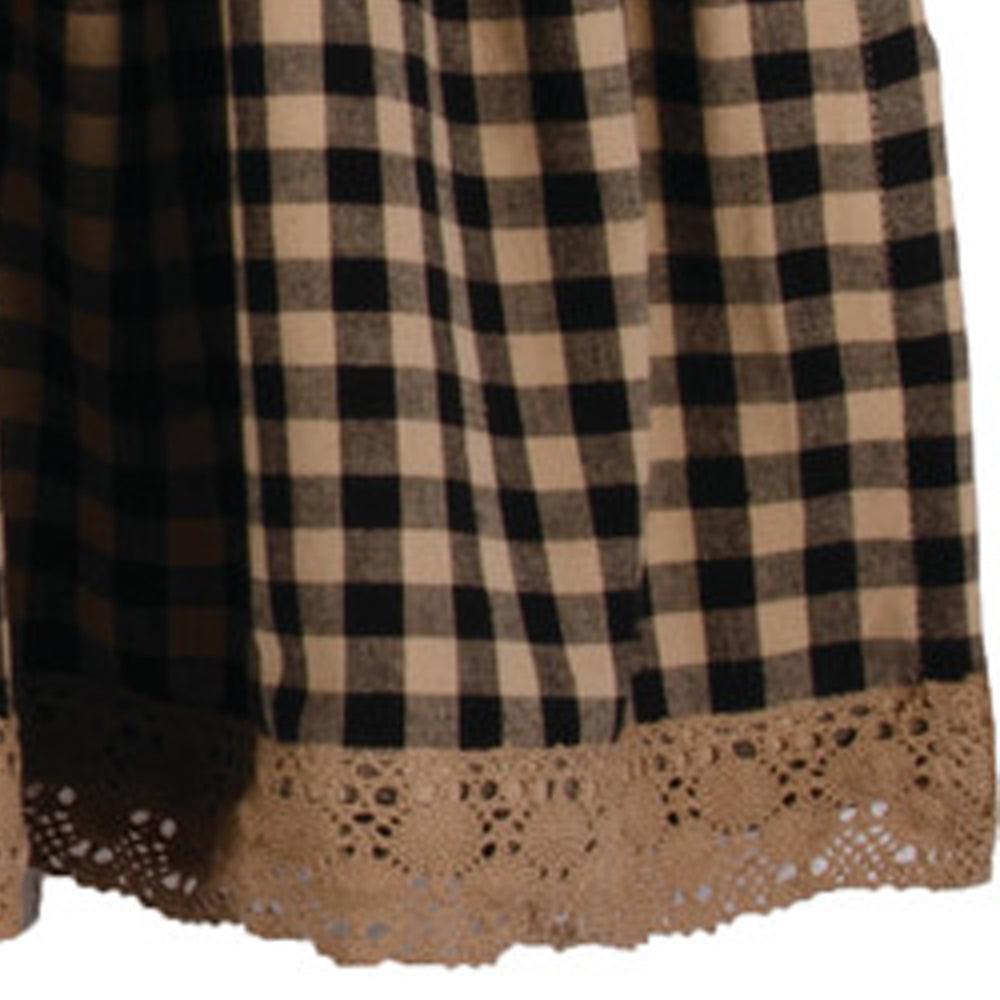 Black Nutmeg Heritage House Lace Valance Lined VL159011 - The Fox Decor