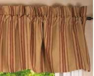 Thumbnail for Grain Sack Barn Red Grain Sack Stripe Barn Red Valance Lined VL164017 - The Fox Decor
