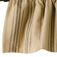 Grain Sack Stripe Oat Black Valance Lined VL164211 - The Fox Decor