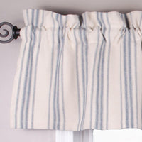 Thumbnail for Colonial Blue Cream Grain Sack Stripe Valance Lined VL165014 - The Fox Decor