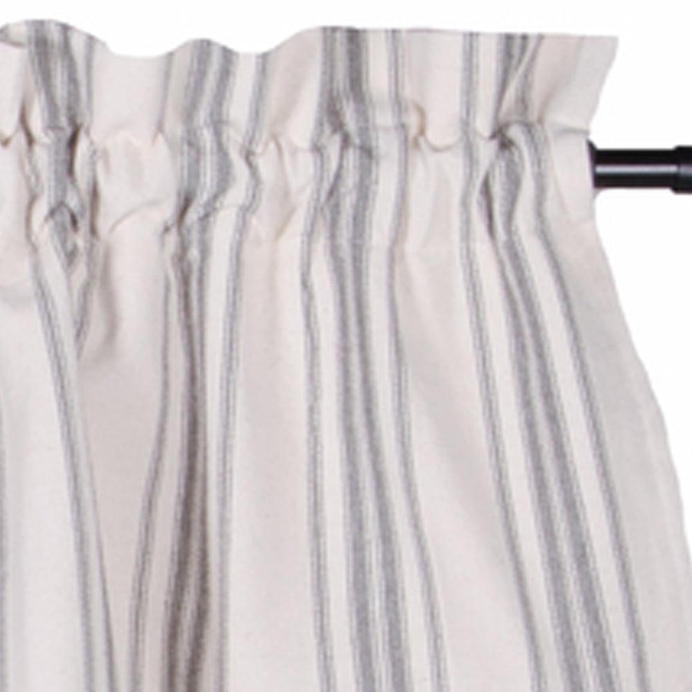 Grain Sack Stripe Cream Pewter Valance Lined VL165065 - The Fox Decor