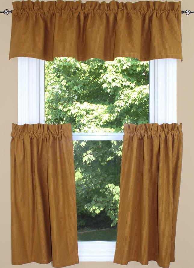 Primitive Ticking Mustard Valance VL236204 - The Fox Decor