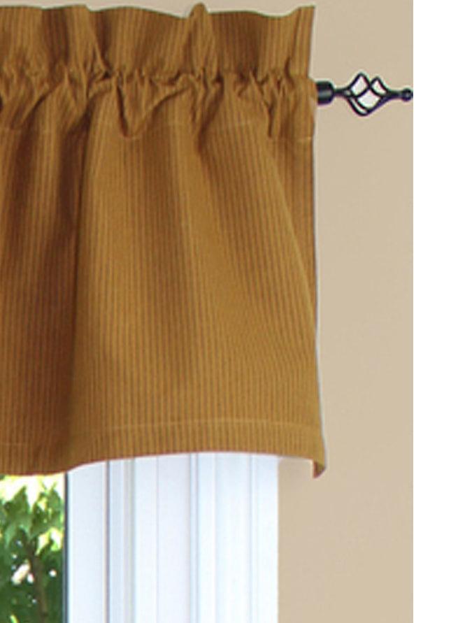 Primitive Ticking Mustard Valance VL236204 - The Fox Decor