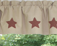 Thumbnail for Rough Edge Star Barn Red Valance VL248017 - The Fox Decor