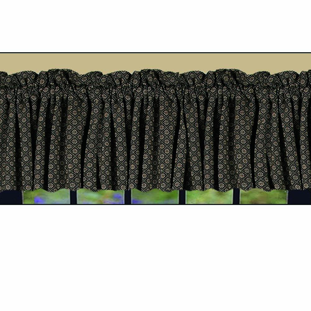 Black-Nutmeg Kingston Jacquard Valance - Lined - Interiors by Elizabeth