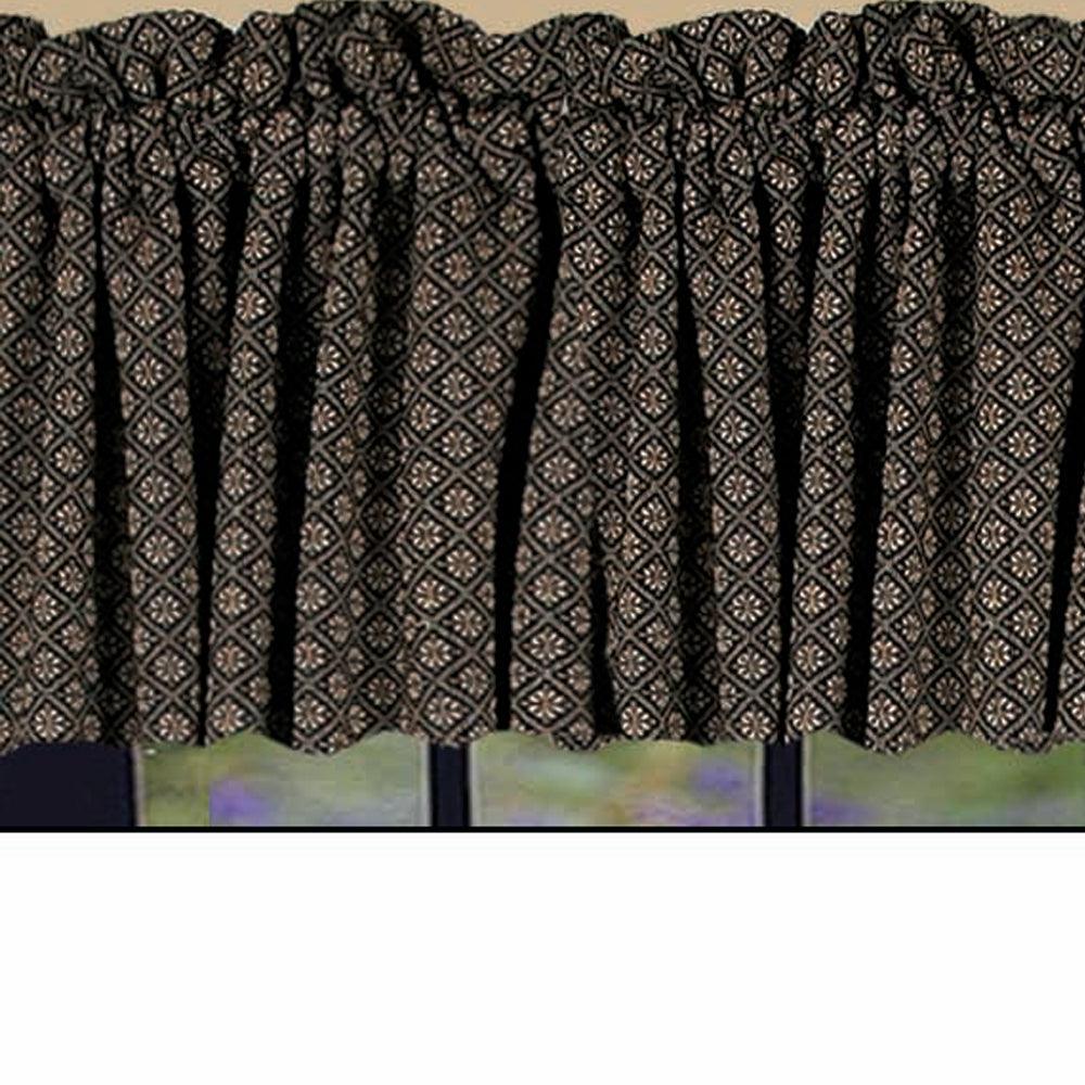 Black Nutmeg Kingston Jacquard Valance Lined VL310011 - The Fox Decor