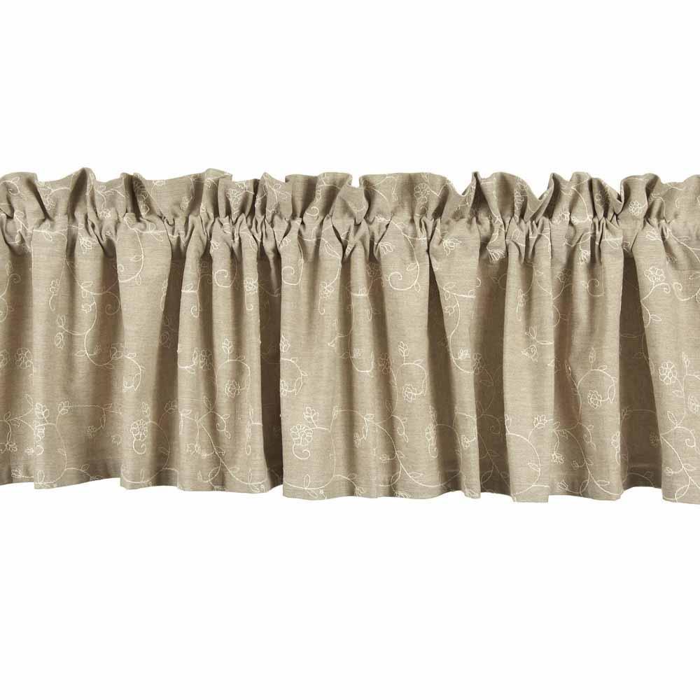 Taupe Candlewicking Taupe Valance Lined VL440038 - The Fox Decor