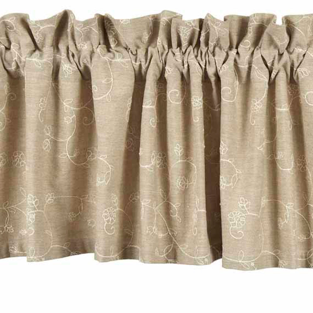 Taupe Candlewicking Taupe Valance Lined VL440038