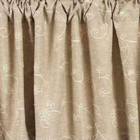 Thumbnail for Taupe Candlewicking Taupe Valance Lined VL440038 - The Fox Decor