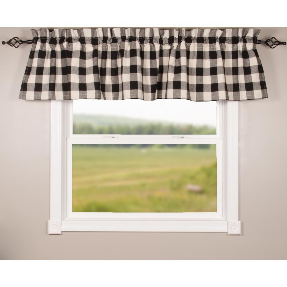 Black Buttermilk Buffalo Check Valance Lined VL510011 - The Fox Decor