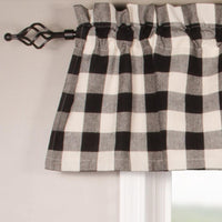 Thumbnail for Black Buttermilk Buffalo Check Valance Lined VL510011 - The Fox Decor