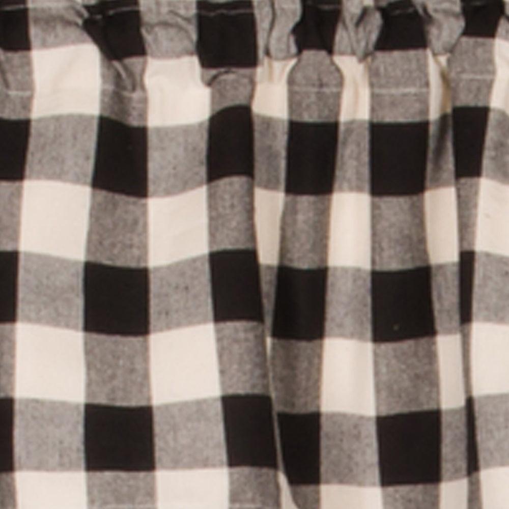 Black Buttermilk Buffalo Check Valance Lined VL510011 - The Fox Decor