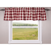 Thumbnail for Barn Red Buttermilk Buffalo Check Valance Lined VL510017 - The Fox Decor