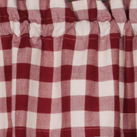 Thumbnail for Barn Red Buttermilk Buffalo Check Valance Lined VL510017 - The Fox Decor