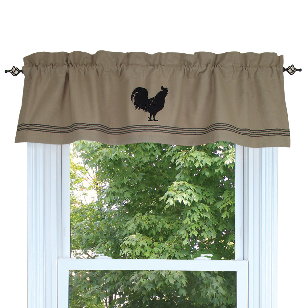Farmhouse Rooster Oat Valance - Interiors by Elizabeth