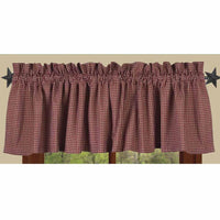 Thumbnail for Barn Red Oat Newbury Gingham Valance Lined VL670017 - The Fox Decor