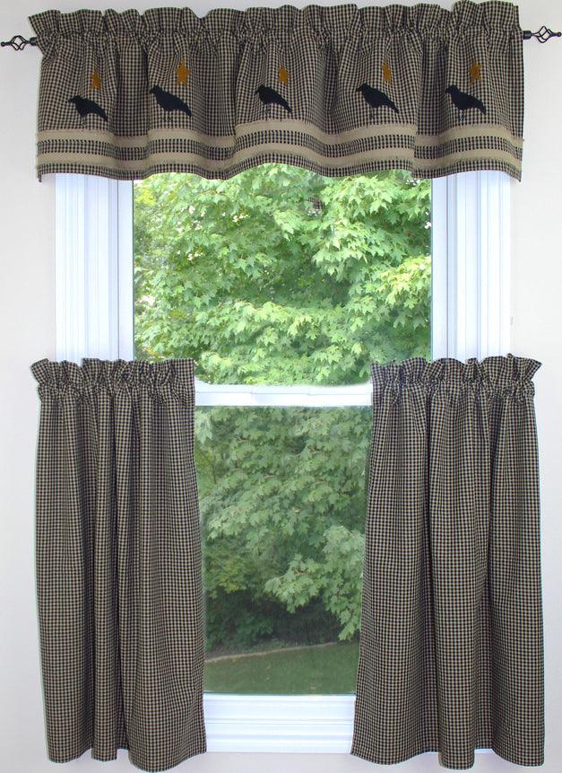 Newbury Gingham Old Crow Black - Oat Valance VL6700CR - The Fox Decor