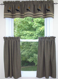 Thumbnail for Newbury Gingham Old Crow Black - Oat Valance  - Interiors by Elizabeth