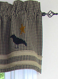 Thumbnail for Newbury Gingham Old Crow Black - Oat Valance VL6700CR