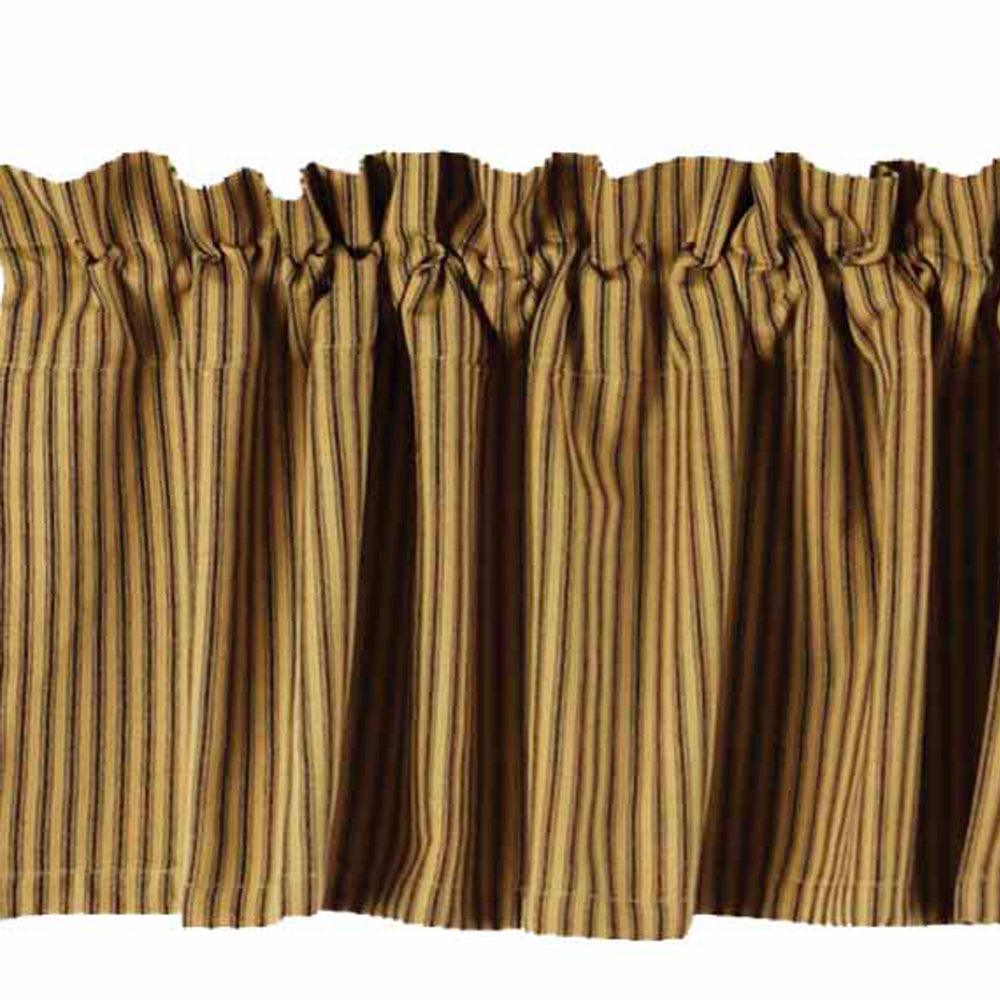 Black Nutmeg York Ticking Valance Lined VL880011