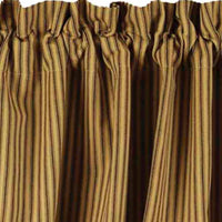 Thumbnail for Black Nutmeg York Ticking Valance Lined VL880011 - The Fox Decor