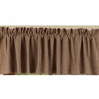 Thumbnail for Barn Red Nutmeg York Ticking Valance Lined VL880017 - The Fox Decor