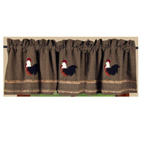 Thumbnail for Black - Oat Rise and Shine Rooster Valance - Lined - Interiors by Elizabeth