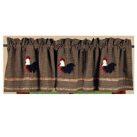 Thumbnail for Black - Oat Rise and Shine Rooster Valance - Lined - Interiors by Elizabeth