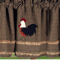 Thumbnail for Black Oat Rise And Shine Rooster Valance Lined VLAR0075 - The Fox Decor