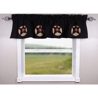 Black Homespun Star Valance Lined VLDG0025 - The Fox Decor