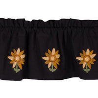 Sunflower Power Valance Black Lined VLDG0037 - The Fox Decor