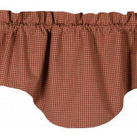 Thumbnail for Newbury Gingham Scalloped Valance Barn Red Oat Lined VS670017 - The Fox Decor