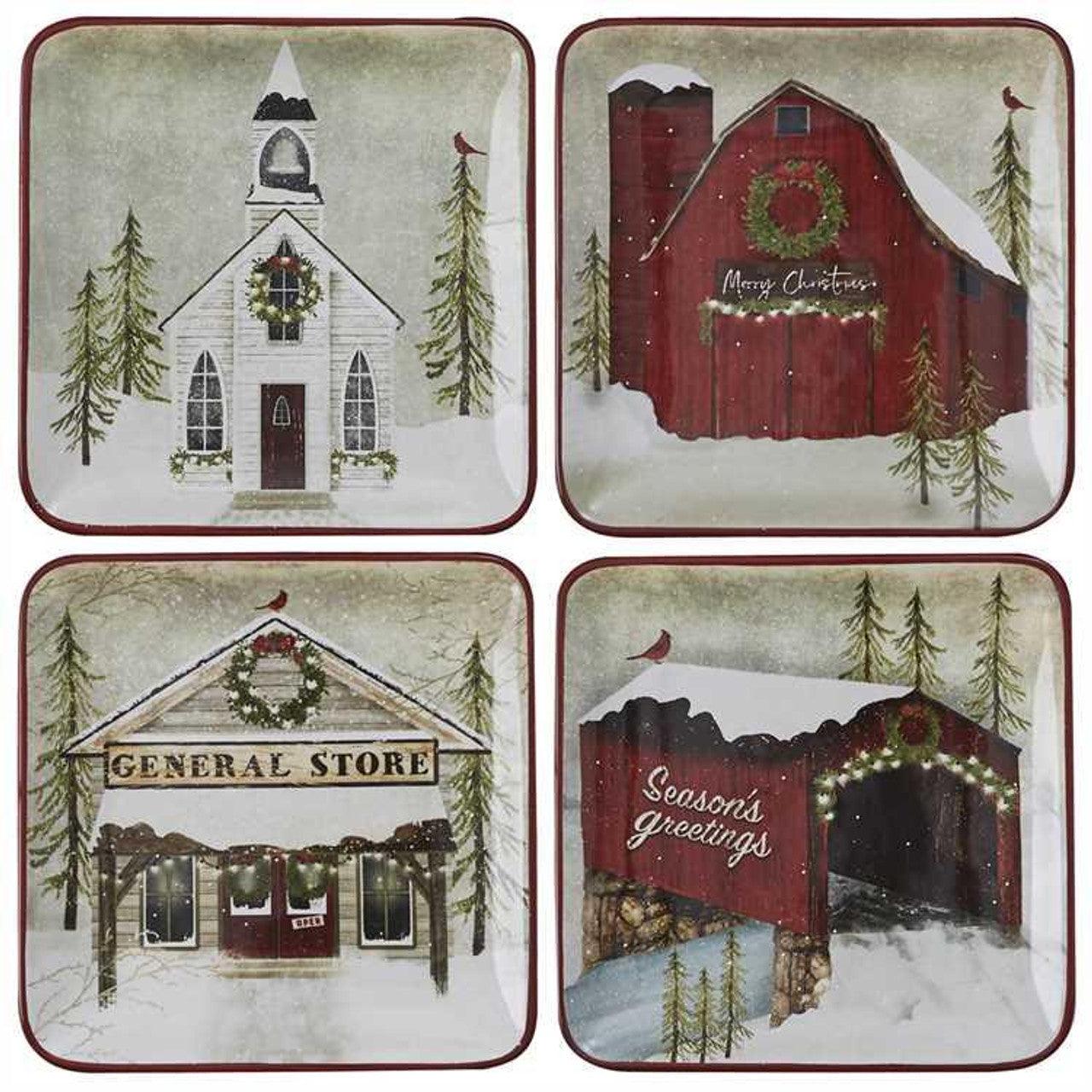 Vintage Hometown Salad Plates - Set of 4 Park Designs - The Fox Decor