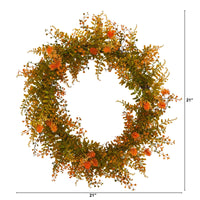 Thumbnail for 21” Autumn Fern Artificial Wreath - The Fox Decor