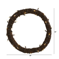 Thumbnail for 20” Vine Wreath with 50 White Warm LED Lights - The Fox Decor
