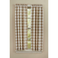 Thumbnail for Wicklow Check Curtain Panels - Natural 72x63 Unlined Park Designs - The Fox Decor