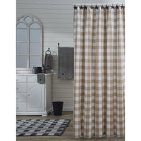 Thumbnail for Wicklow Check Natural Shower Curtain - 72