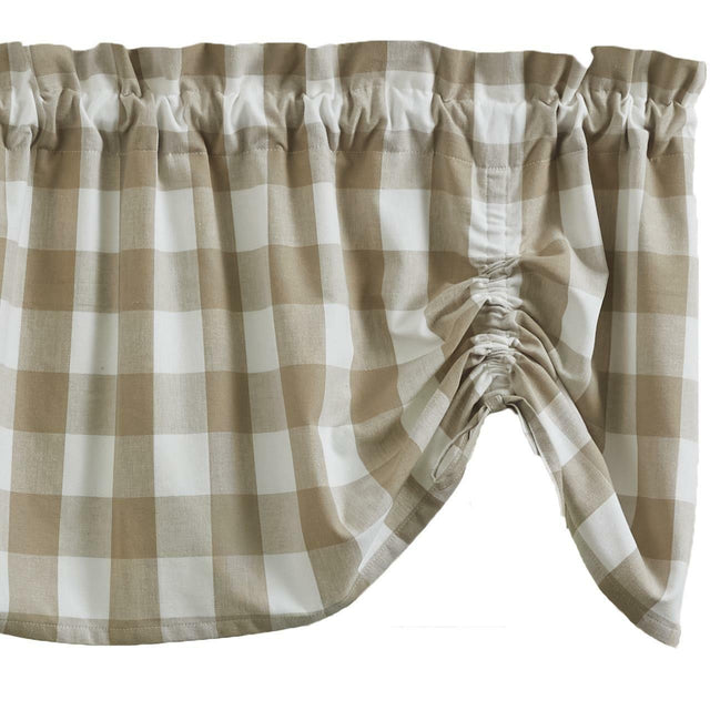 Wicklow Check Valance - Farmhouse Natural Park designs - The Fox Decor