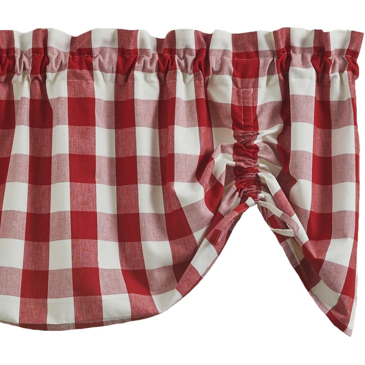 Wicklow Check Valance - Farmhouse Red & Cream Park designs - The Fox Decor