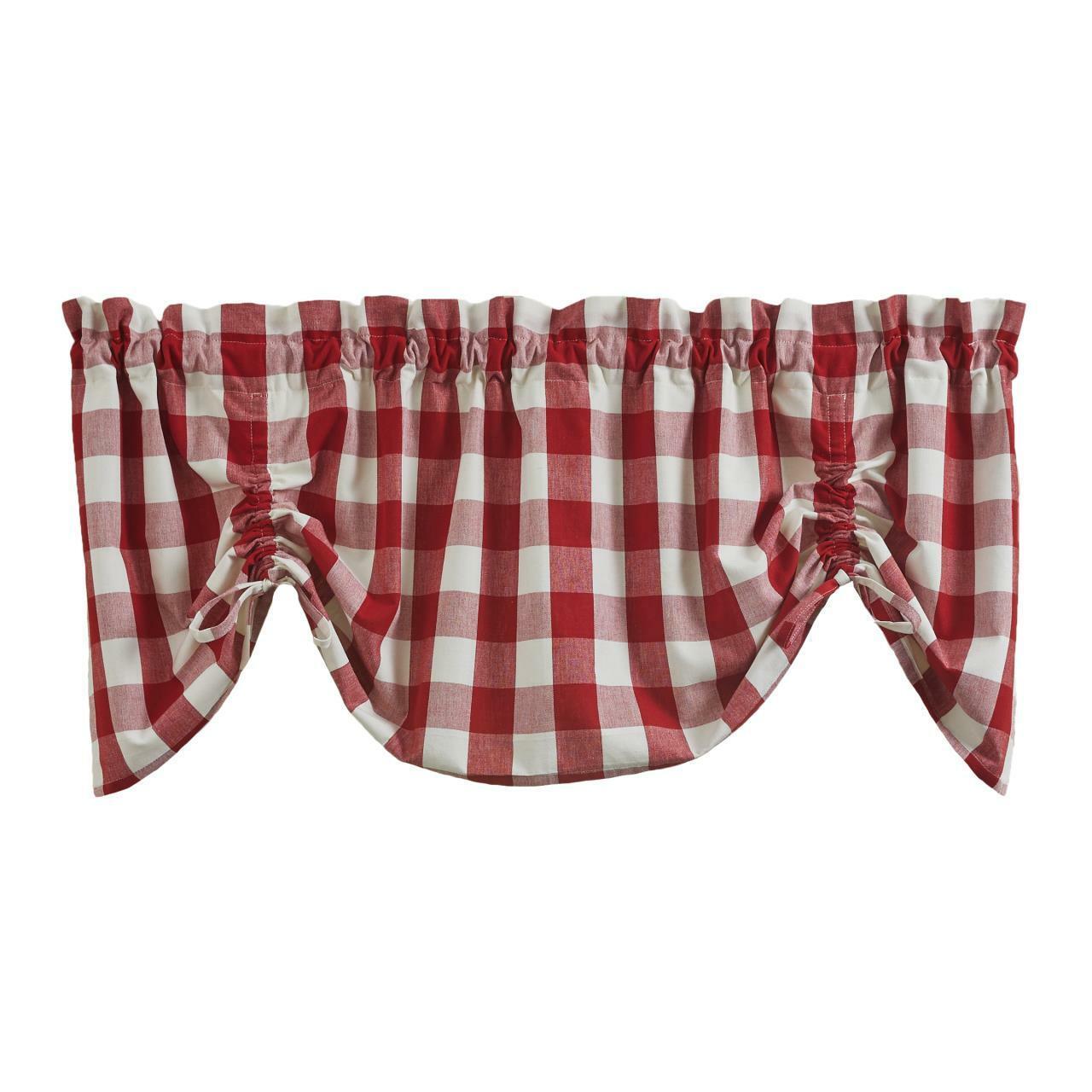 Wicklow Check Valance - Farmhouse Red & Cream Park designs - The Fox Decor