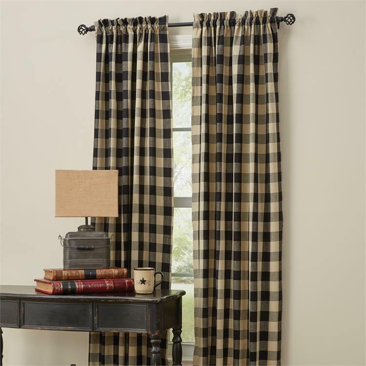 Wicklow Curtain Panels - Black 72x63 Unlined Park Designs - The Fox Decor