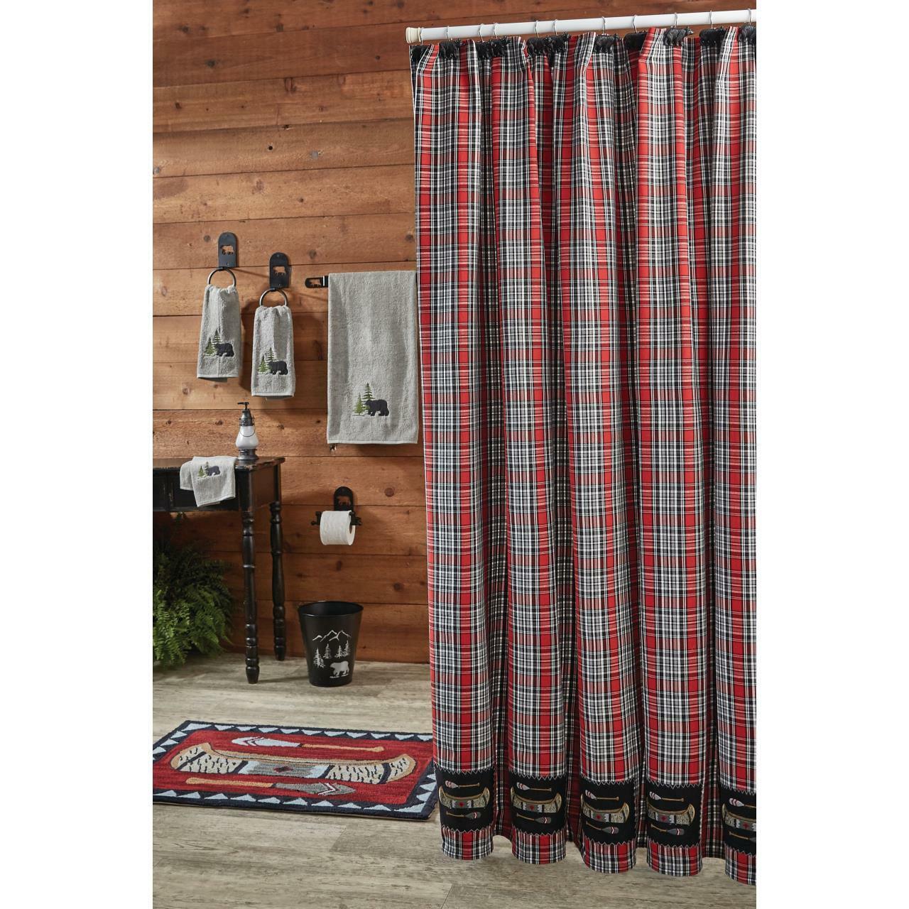 Wilderness Canoe Patch Shower Curtain 72" X 72" Park Designs - The Fox Decor