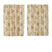 Thumbnail for Dorset Gold Floral Tier Curtain Set of 2 L36xW36 VHC Brands