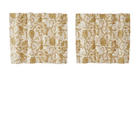 Thumbnail for Dorset Gold Floral Tier Curtain Set of 2 L24xW36 VHC Brands